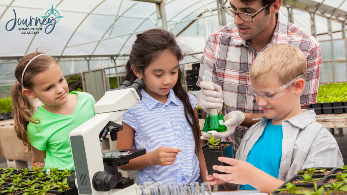 Elementary homeschool student learning biology with hands-on activities, living books, and engaging video lessons from a Christian perspective.
