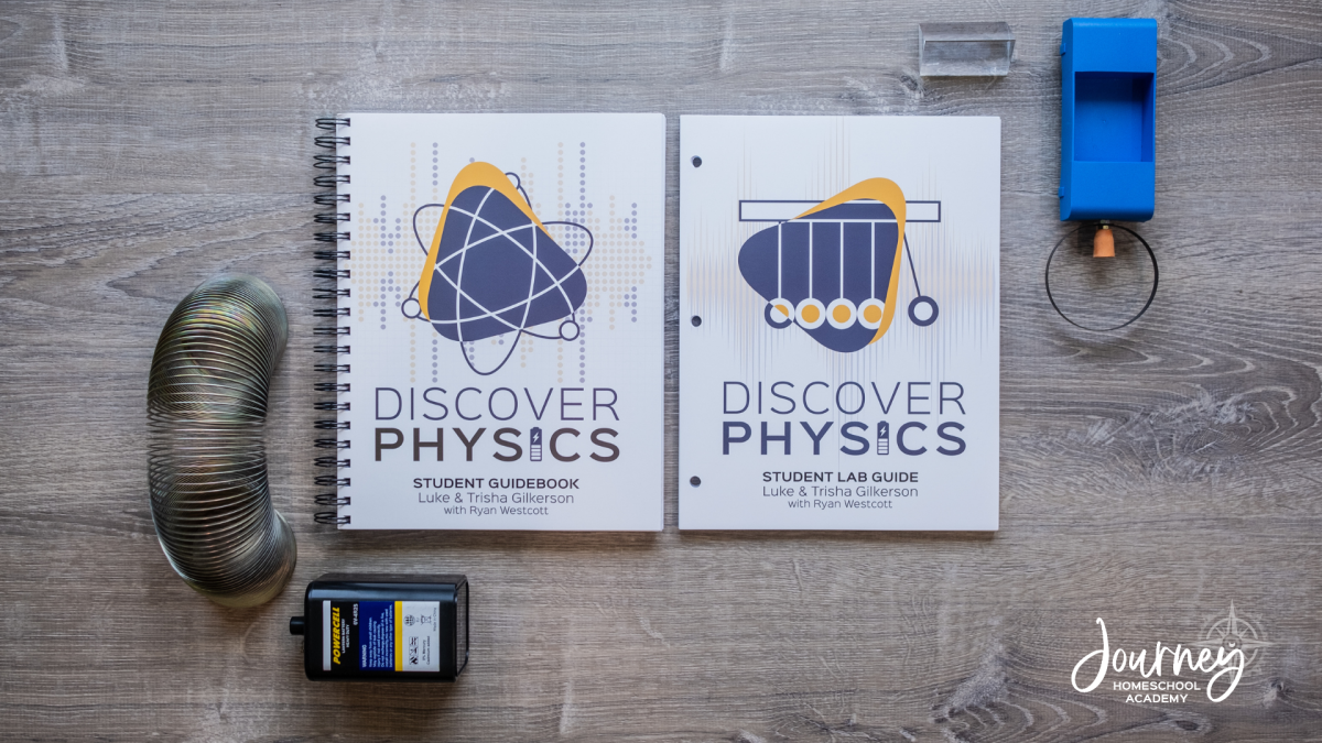 Student guidebook and lab guide for Discover Physics Christian homeschool physics course